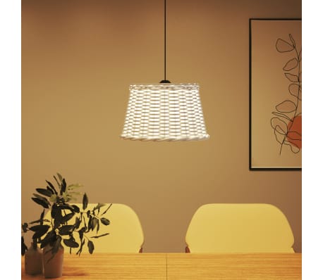 vidaXL Abajur lustră, alb, &Oslash;45 x 28 cm, răchită