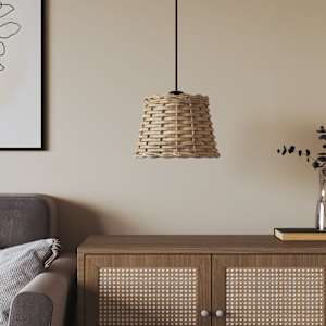 Senčilo za stropno svetilko rjavo Ø20x15 cm pleteno