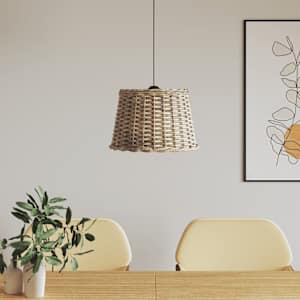 Stínidlo na lustr hnědé Ø 40 x 26 cm proutěné - obrázek 1