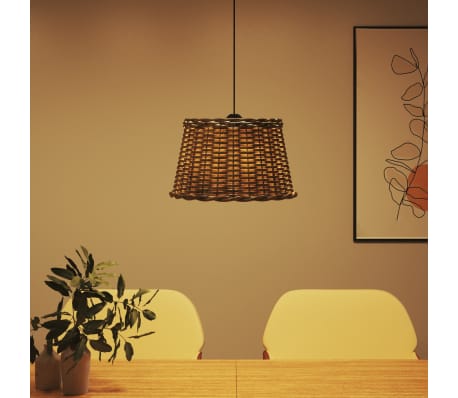 vidaXL Abat-jour de plafonnier marron &Oslash;45x28 cm osier