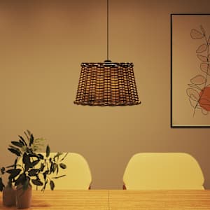 vidaXL Abat-jour de plafonnier marron &Oslash;45x28 cm osier