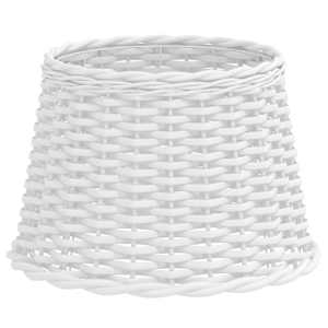Stínidlo lampy bílé Ø 40 x 26 cm proutěné - obrázek 2