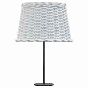 Stínidlo lampy bílé Ø 40 x 26 cm proutěné - obrázek 4