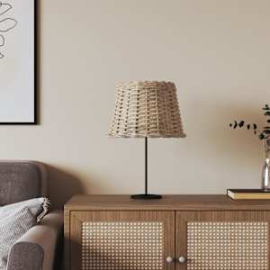 Senčilo za svetilko rjavo Ø30x20 cm pleteno