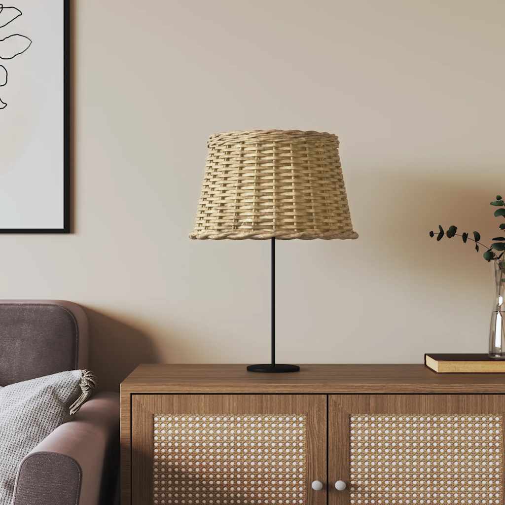 vidaXL Abajur de veioză, maro, Ø45x28 cm, răchită