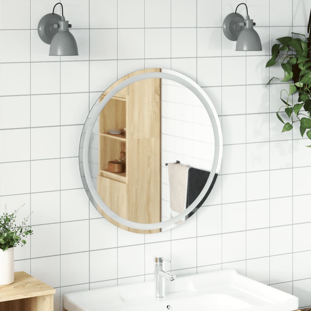 vidaXL Oglindă de baie cu LED, 70 cm, rotundă