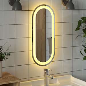 Koupelnové LED zrcadlo 60 x 25 cm oválné - obrázek 3