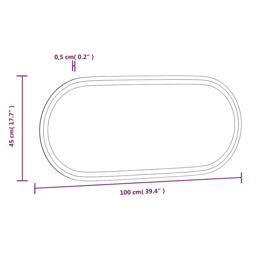 Koupelnové LED zrcadlo 100 x 45 cm oválné - obrázek 14