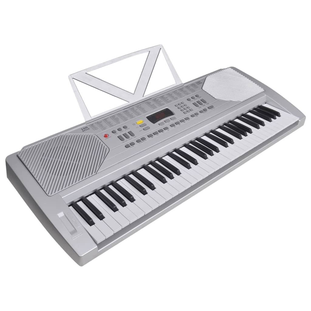 vidaXL keyboardsæt med 61 tangenter sølvfarvet og sort