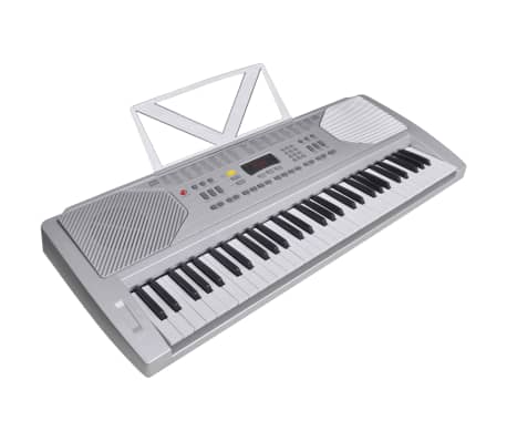 vidaXL Komplet električne klaviature z 61 tipkami srebrn in črn