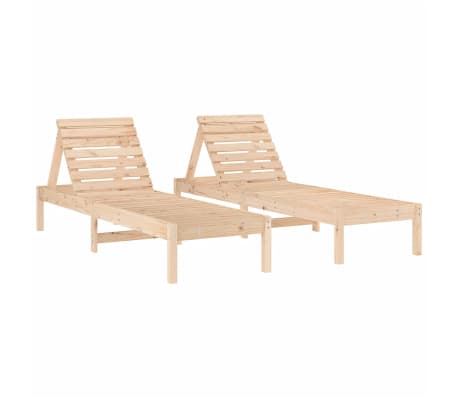 vidaXL Lettini con Tavolino 2 pz in Legno Massello di Pino