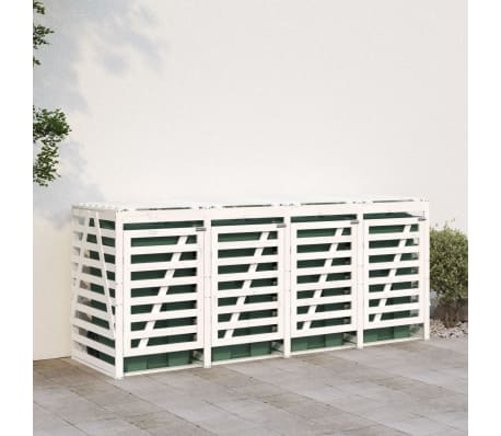 vidaXL &Uacute;ložn&yacute; box na &scaron;tyri odpadkov&eacute; ko&scaron;e biely mas&iacute;vna borovica