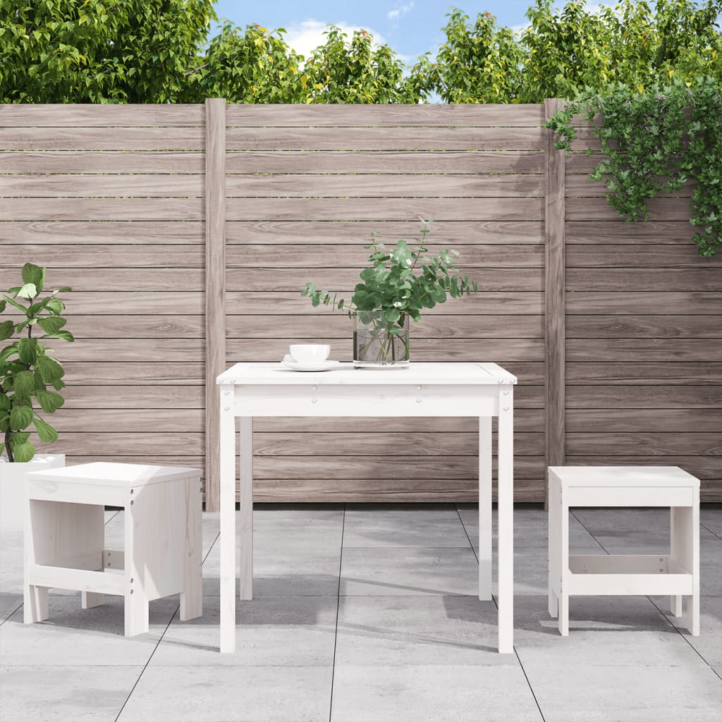 vidaXL 3-tlg. Garten-Bistro-Set Weiß Massivholz Kiefer