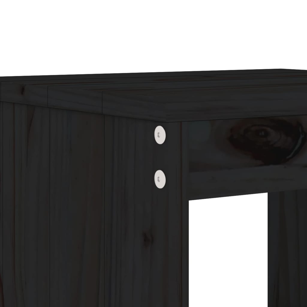 Zestaw drewnianych mebli bistro 82,5x82,5x76 cm, czarny
