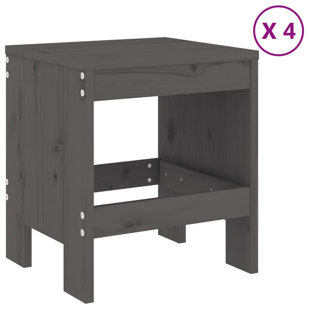 vidaXL 5-delige Tuinset massief grenenhout grijs afbeelding