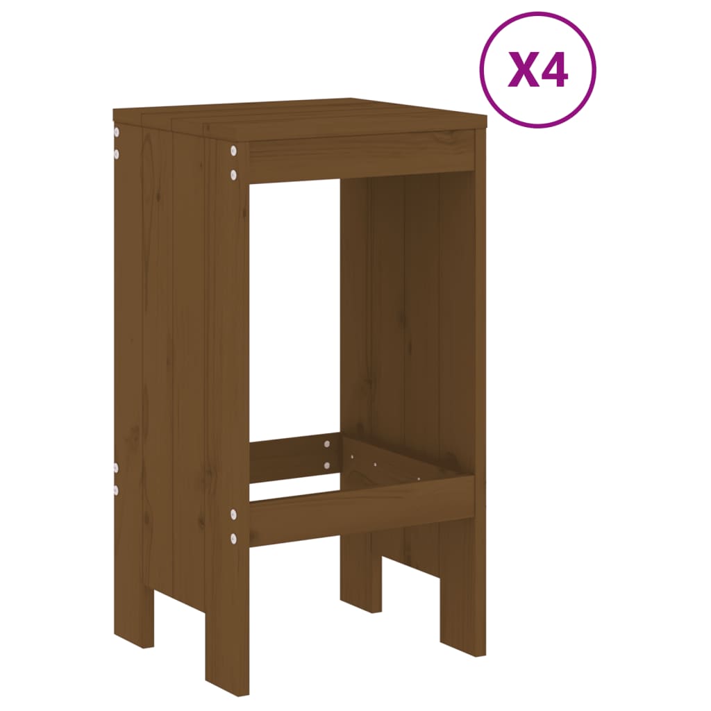 vidaXL Set mobilier bar de grădină, 5 piese, maro miere lemn masiv pin