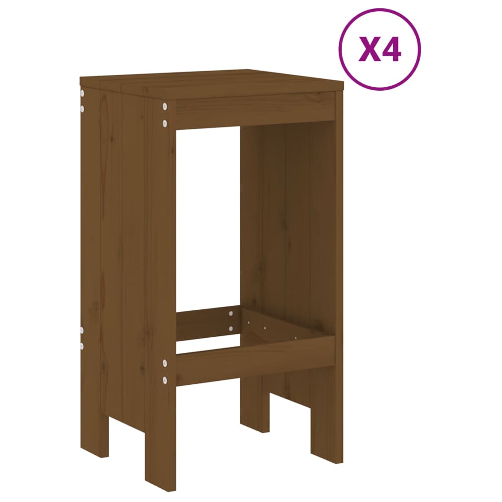 vidaXL Set mobilier bar de grădină, 5 piese, maro miere lemn masiv pin