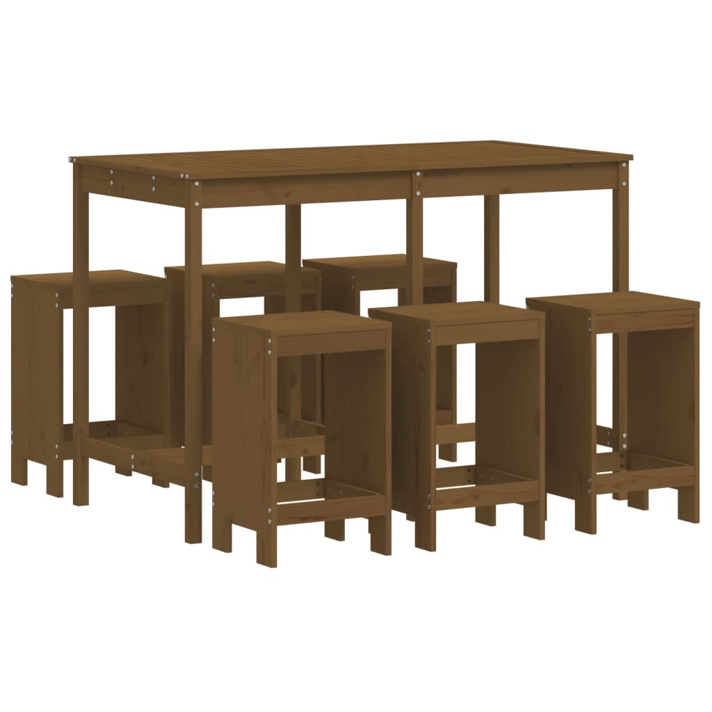 Thumbnail - vidaXL 7-tlg. Gartenbar-Set Honigbraun Massivholz Kiefer
