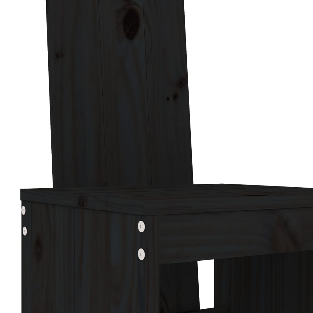 Zestaw mebli barowych drewnianych, czarne, 82,5x82,5x110 cm