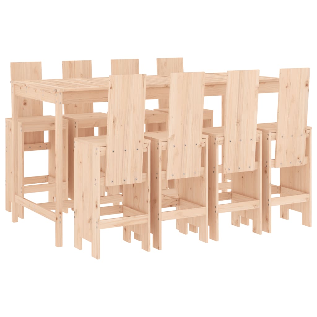Thumbnail - vidaXL 9-tlg. Gartenbar-Set Massivholz Kiefer