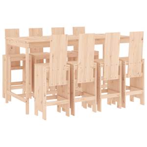 9dílný zahradní barový set masivní borové dřevo - obrázek 2