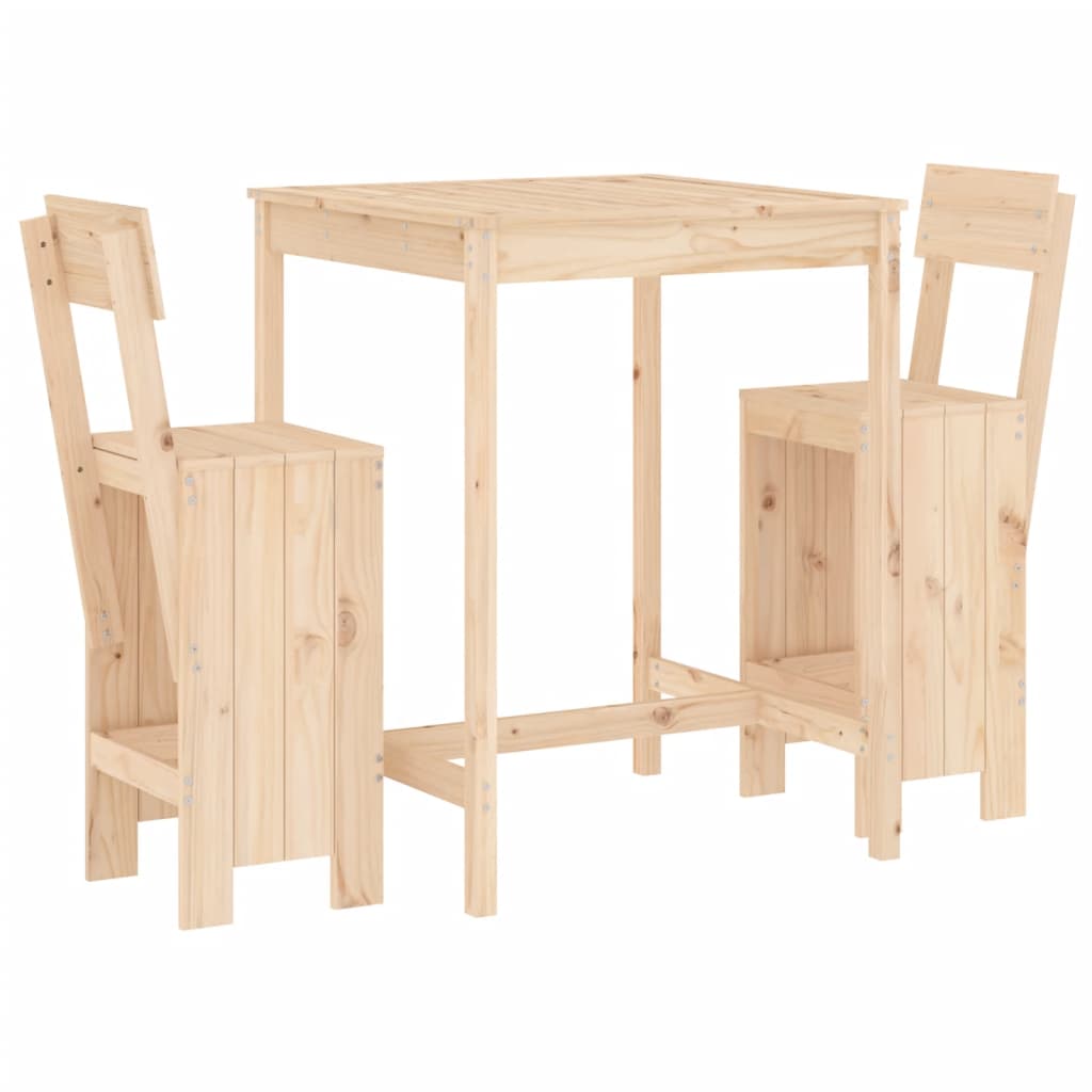Set de Mesa y Taburetes Altos Jardín Asientos Muebles Exterior Madera vidaXL - Imagen 48 de 66