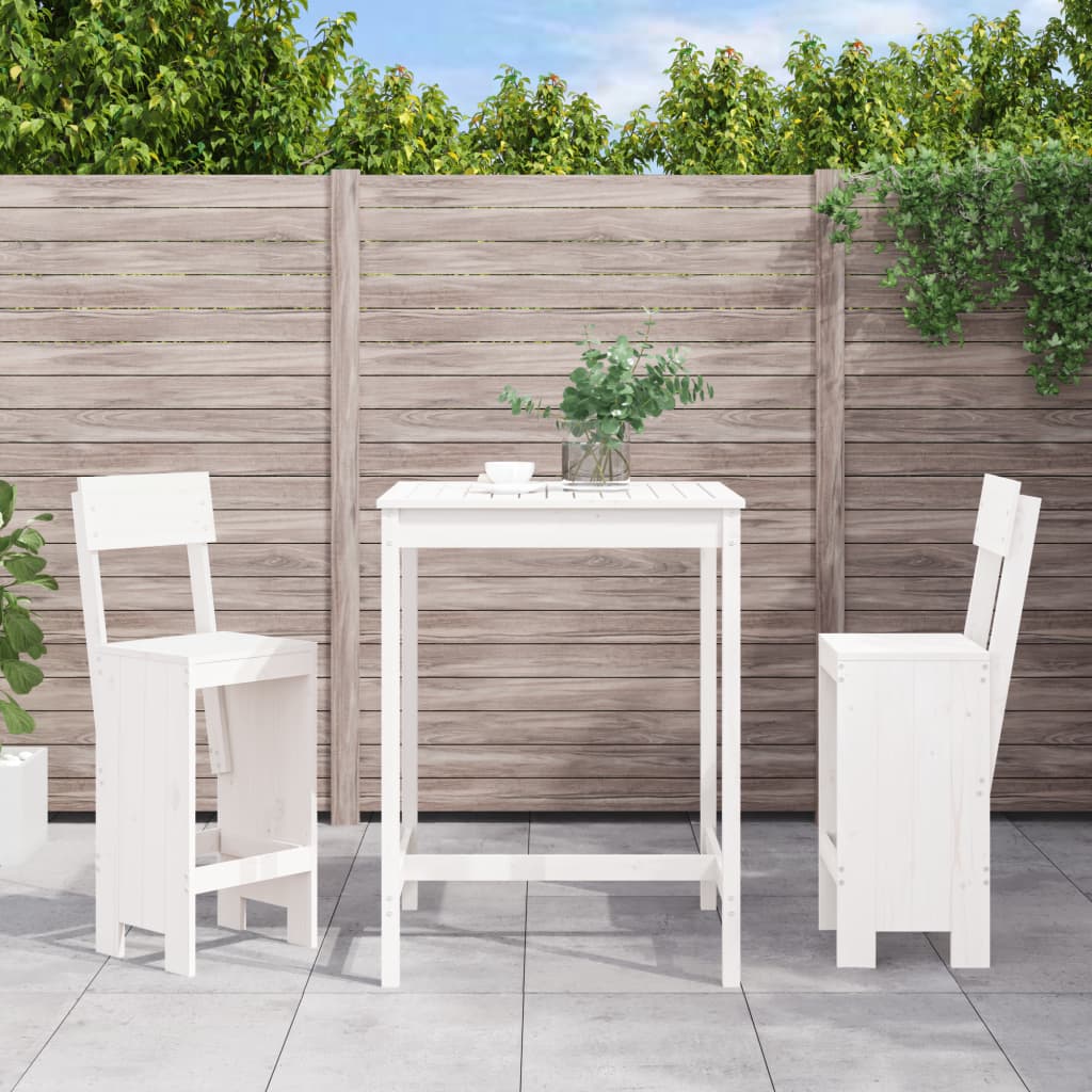 Set de Mesa y Taburetes Altos Jardín Asientos Muebles Exterior Madera vidaXL - Imagen 17 de 66