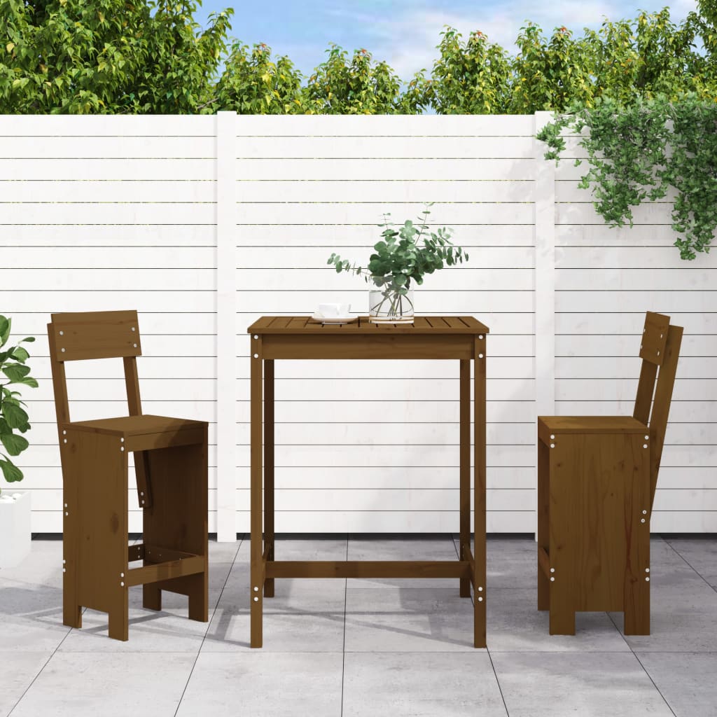 Set de Mesa y Taburetes Altos Jardín Asientos Muebles Exterior Madera vidaXL - Imagen 37 de 66