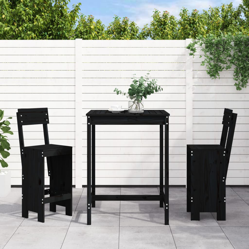 Set de Mesa y Taburetes Altos Jardín Asientos Muebles Exterior Madera vidaXL - Imagen 57 de 66