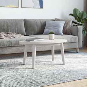 vidaXL Επιφάνεια Τραπεζιού Οβάλ Λευκή 60x30x2,5 εκ. Μασίφ Ξύλο Πεύκου