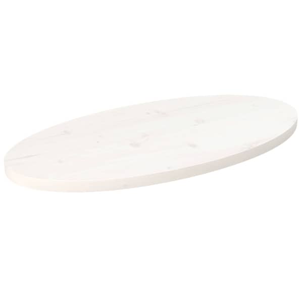 vidaXL lauaplaat, valge, 70 x 35 x 2,5 cm, m&auml;nnipuit, ovaalne