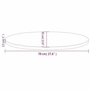 Stolní deska bílá 70 x 35 x 2,5 cm masivní borové dřevo oválná - obrázek 7