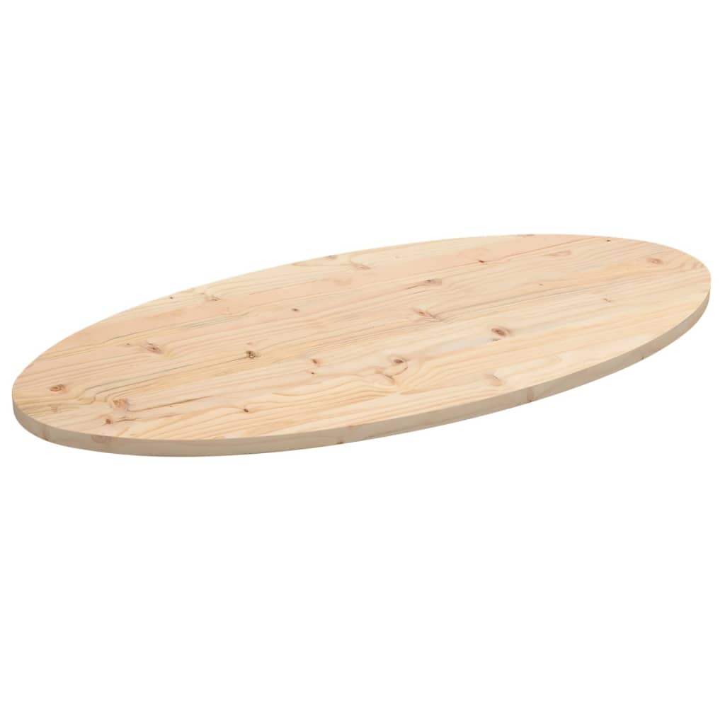Tischplatte 90x45x2,5 cm Massivholz Kiefer Oval
