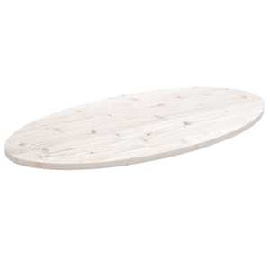 Stolní deska bílá 90 x 45 x 2,5 cm masivní borové dřevo oválná - obrázek 1