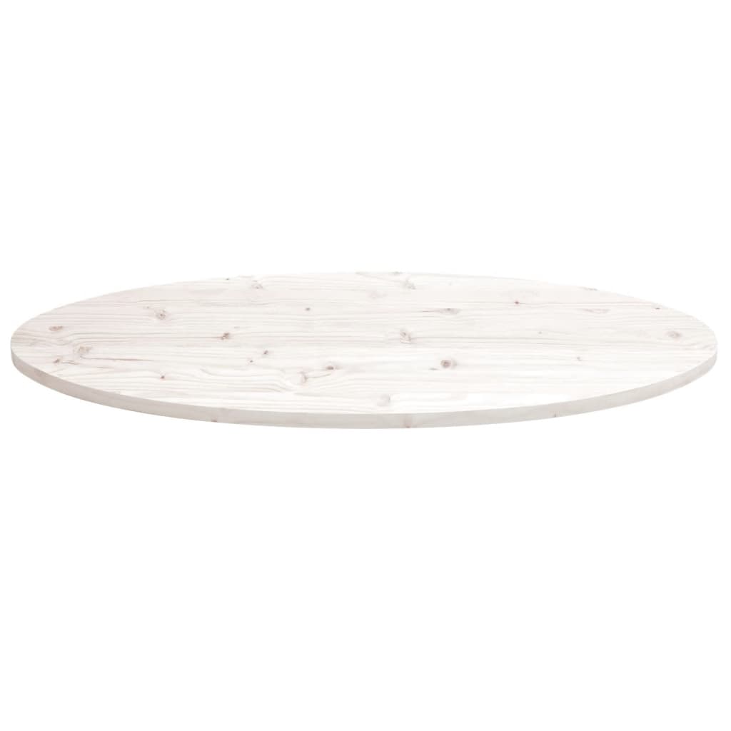 Blat stołu, biały, 90x45x2,5 cm, lite drewno sosnowe, owalny