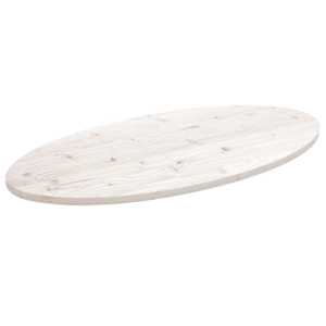Stolní deska bílá 110 x 55 x 2,5 cm masivní borové dřevo oválná - obrázek 1