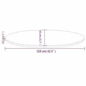 Stolní deska bílá 110 x 55 x 2,5 cm masivní borové dřevo oválná - obrázek 7
