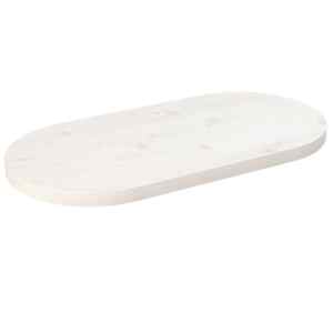 vidaXL lauaplaat, valge, 60 x 30 x 2,5 cm, m&auml;nnipuit, ovaalne