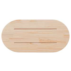 Stolní deska bílá 90 x 45 x 2,5 cm masivní borové dřevo oválná - obrázek 4