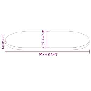 Stolní deska bílá 90 x 45 x 2,5 cm masivní borové dřevo oválná - obrázek 8