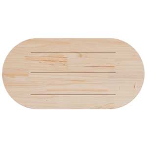 Stolní deska bílá 100 x 50 x 2,5 cm masivní borové dřevo oválná - obrázek 4