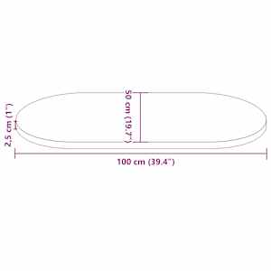 Stolní deska bílá 100 x 50 x 2,5 cm masivní borové dřevo oválná - obrázek 8