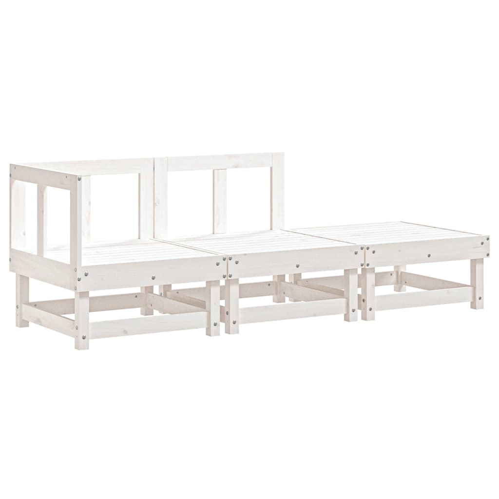 vidaXL Unități de canapea sectională 3-Locuri Solid pine wood Pin alb