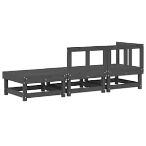 3dílná zahradní sedací souprava šedá masivní borovice - obrázek 3