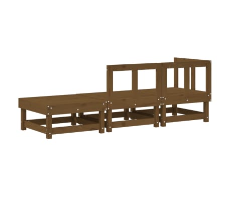 vidaXL Juego de muebles jard&iacute;n 3 pzas madera maciza pino marr&oacute;n miel