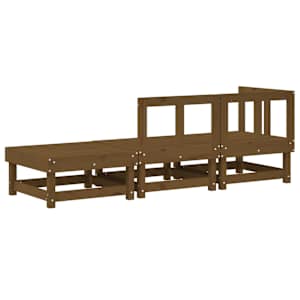 vidaXL Juego de muebles jard&iacute;n 3 pzas madera maciza pino marr&oacute;n miel