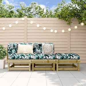 Vrtna sedežna garnitura 3-delna impregnirana borovina