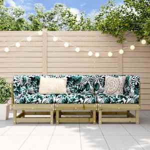 Vrtna sedežna garnitura 3-delna impregnirana borovina