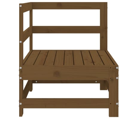 vidaXL Canapea de colț pentru grădină, maro miere, lemn masiv de pin