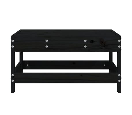 vidaXL Градинска табуретка, черна, борово дърво масив